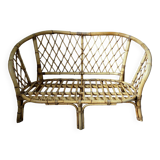 Banquette en rotin vintage