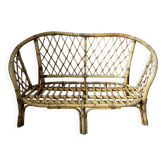 Vintage rattan bench