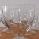 Set of 8 old glasses on base with chiseled decor
