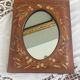Vintage mirror all in leather 25x20cm