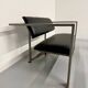 Brutalist living room with faux metal armchairs designed by Karl Friedrich Forster
