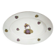 Plat ovale en porcelaine de Limoges décor panier d'hortensias