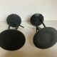 Pair of black metal candlesticks