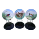 3 decorative porcelain plates from Limoges featuring partridges and pheasants.