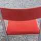 Pair of designer chairs in chrome metal and orange velvet from the 1970s.