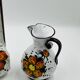 Pair of vintage hand-painted Italian floral vases