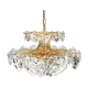 Chandelier in gilded brass and crystal glass by Kinkeldey, Germany, 1970s.