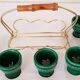Green ceramic egg cup set 60