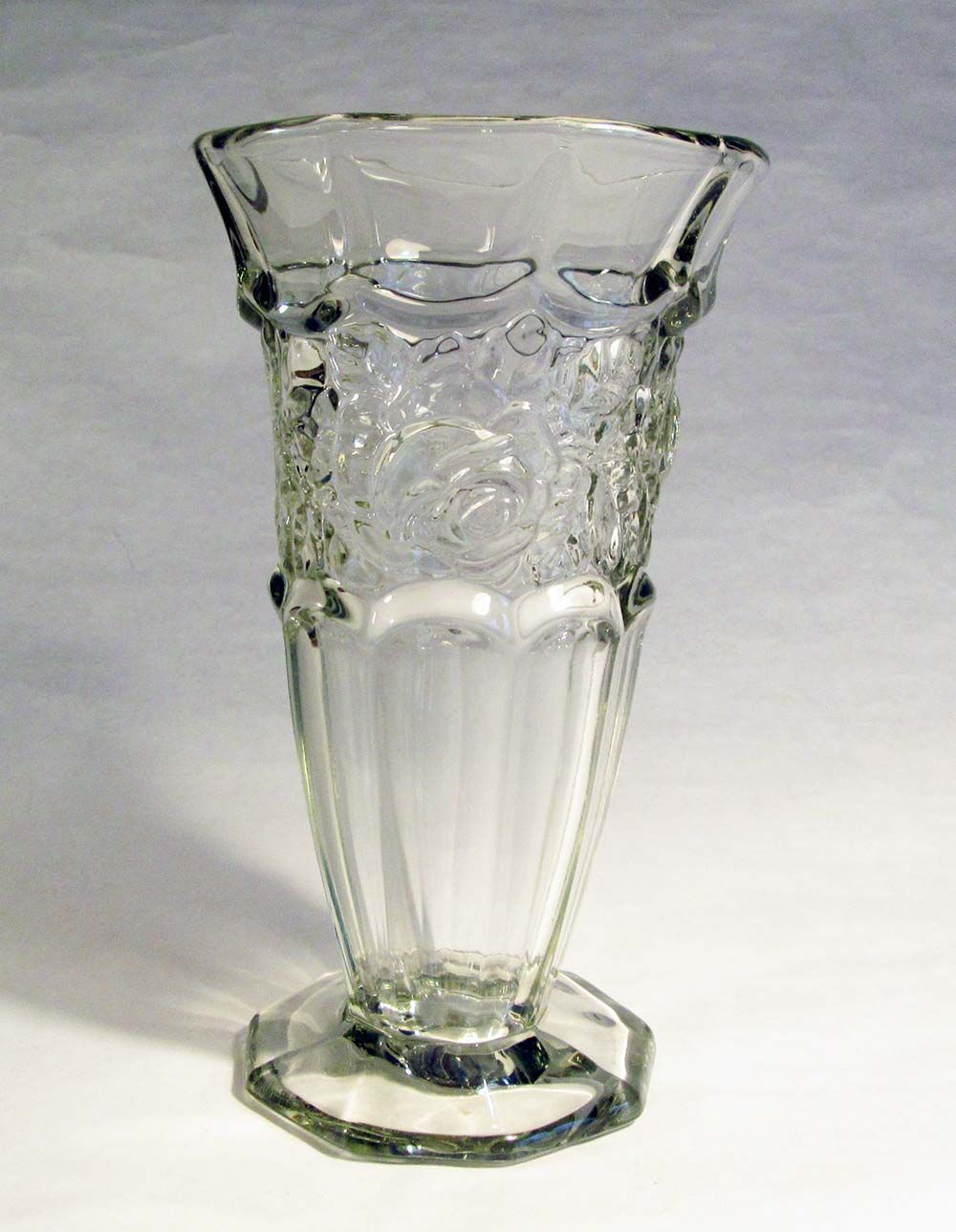 Thick glass standing vase