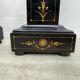 Antique French black marble cassoulets gilt decor pedestals neoclassical pair, 1900s