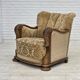 1950s, Danish relax armchair, furniture velour, carved oak wood.