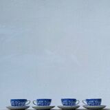 4 tasses porcelaine bleu Japon