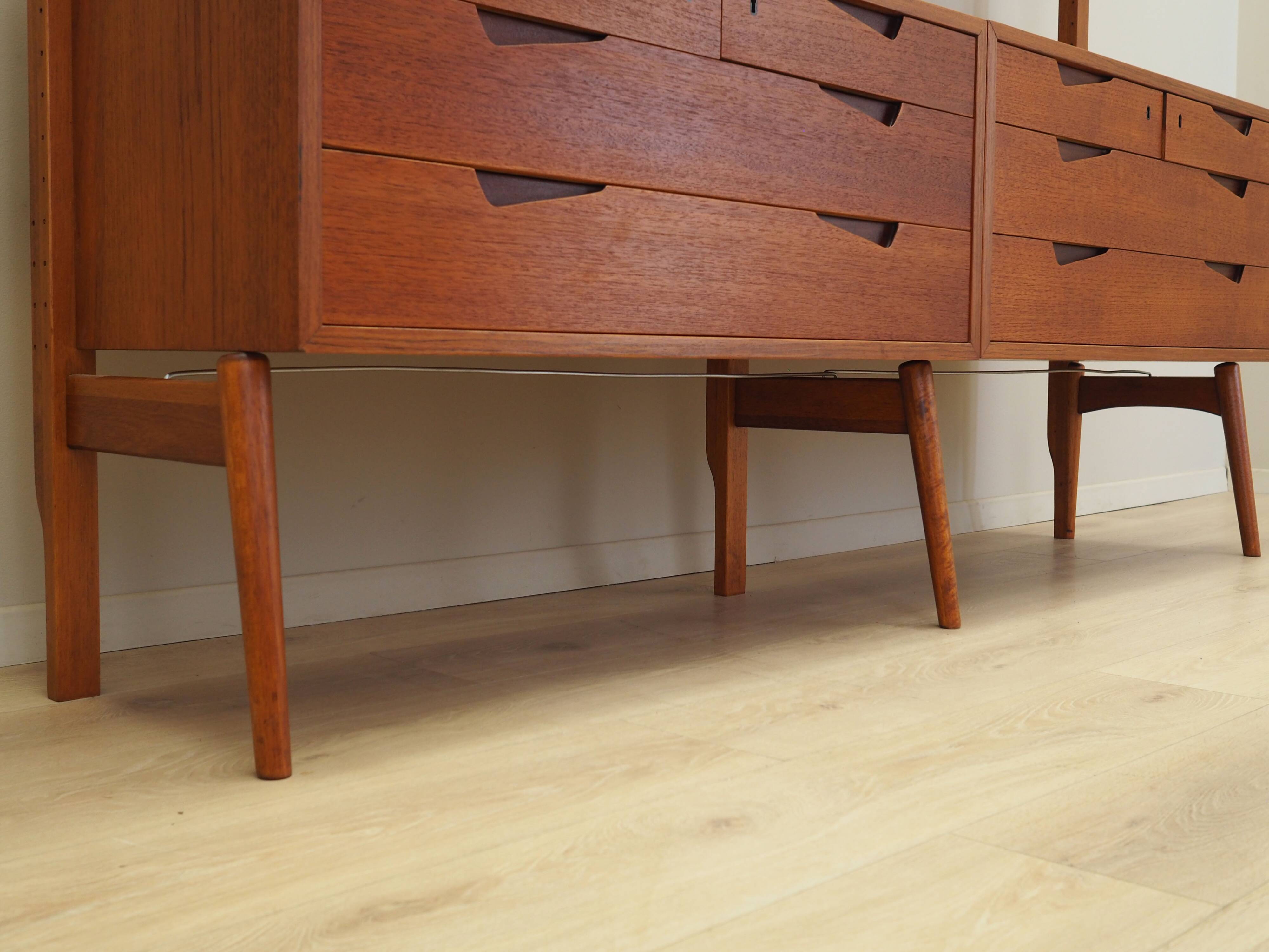 Teak wall unit, Norwegian design, 1960s, designer: Kjell Riise, production: