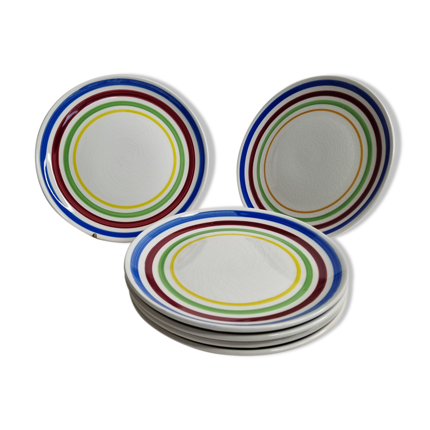 Six dessert plates in Gien earthenware, 19 cm