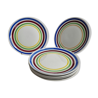 Six dessert plates in Gien earthenware, 19 cm