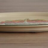 Retro oval serving dish with basket of cherries decor