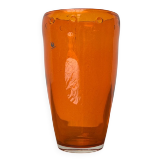 Vintage glass vase by Hysteria, 1980s.