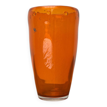 Vintage glass vase by Hysteria, 1980s.