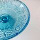 Antique glass bowl, pressed glass turquoise, 19th century