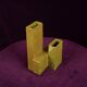 Geometric Twin-Column Ceramic Vase Space Age, Italy 1970