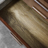 Classic vintage mid-century mahogany buffet with drawers, Danish Scandinavian style, 1970s.