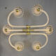 Venetian glass chandelier from Murano and brass, circa 1940.