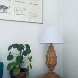 Large carved wooden lamp