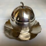 Silver metal apple-shaped trinket dish