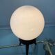 Scandinavian lamp tripod foot in teak and opaline globe 60s