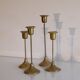 Batch of 4 vintage scandinavian brass candlesticks