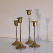 Batch of 4 vintage scandinavian brass candlesticks
