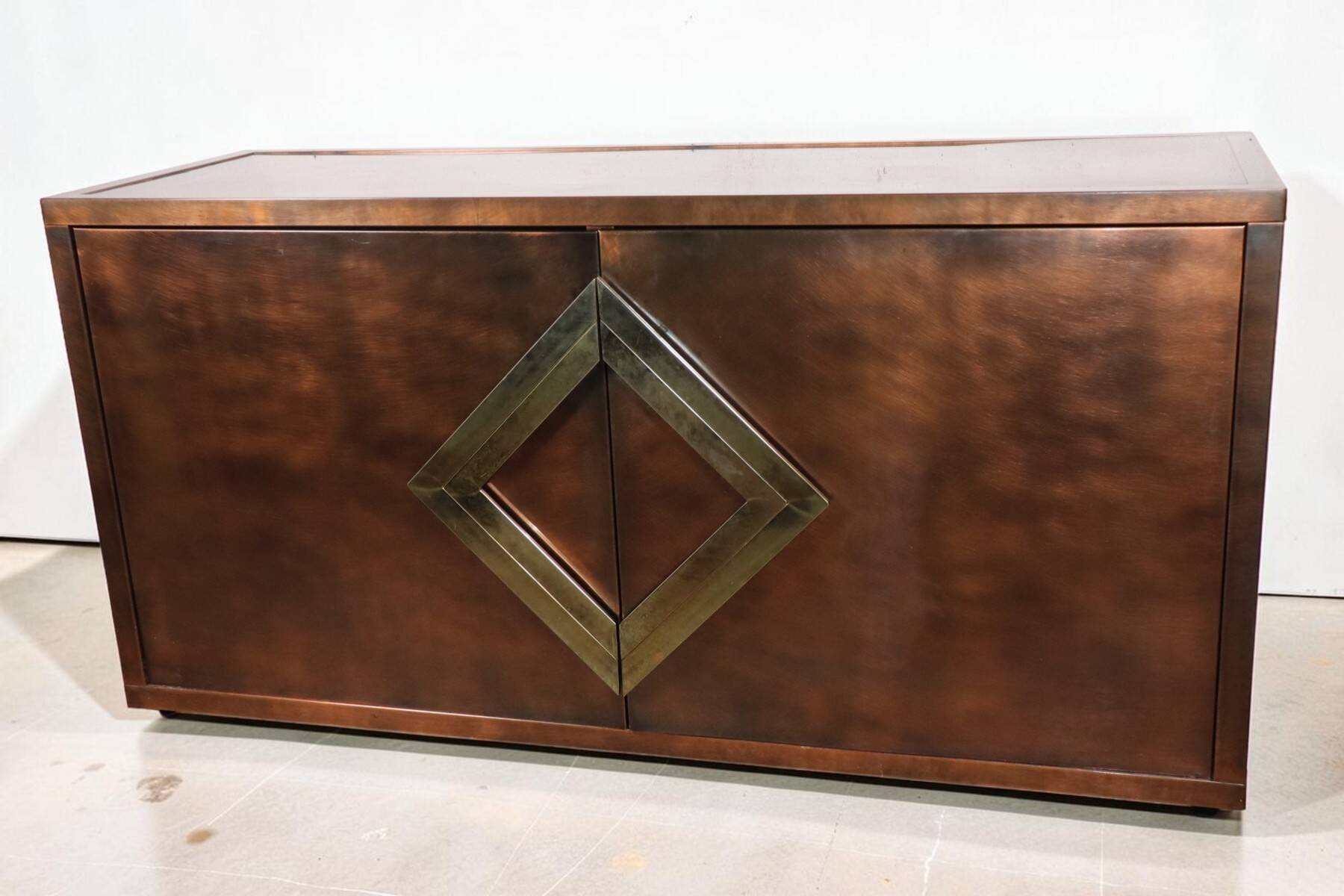 Minimalist bronze patinated metal enfilade, 1970s