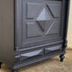 Armoire parisienne vitrée noire et vert grisé 150cm