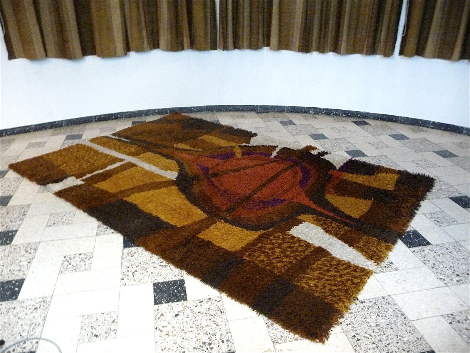 Large Scandinavian Rug with abstract Decor by Ege Rya, Denmark 1960s