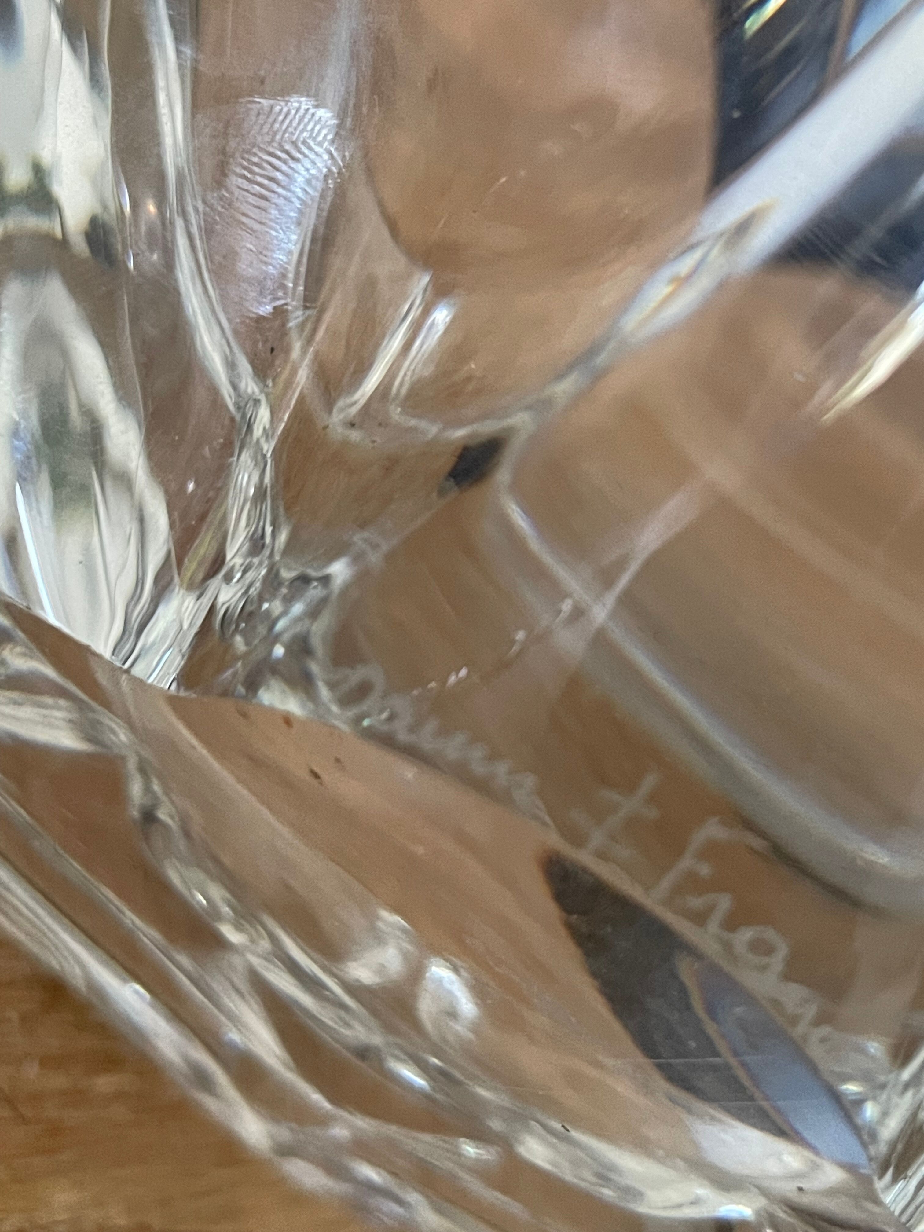 Large Daum crystal mortar