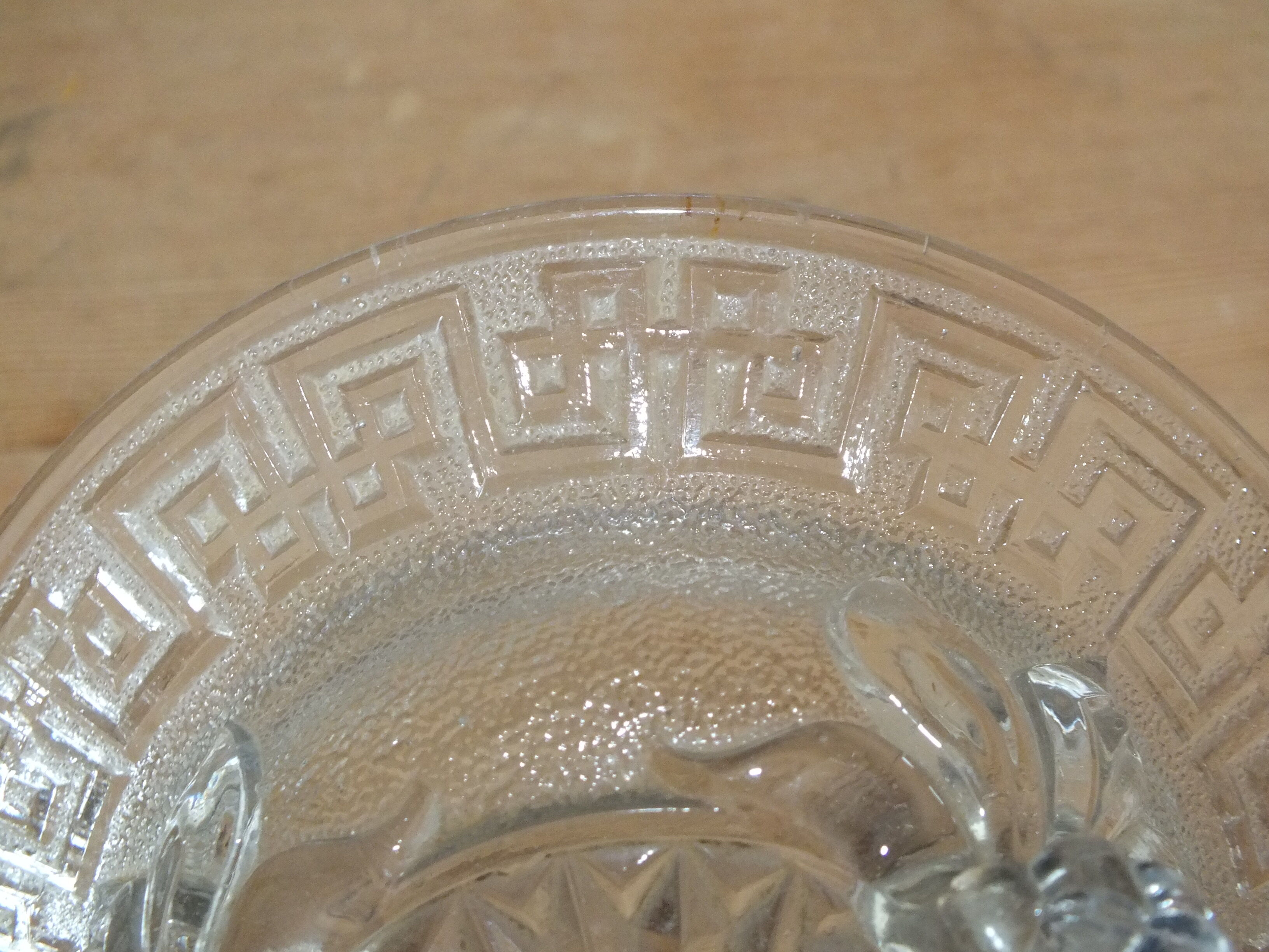 Old cup or sugar tripod moulded glass