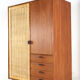 Sebastian Muggenthaler wardrobe - teak & Wicker - rare mid century design