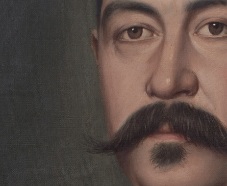 Portrait man 1930 in gold frame