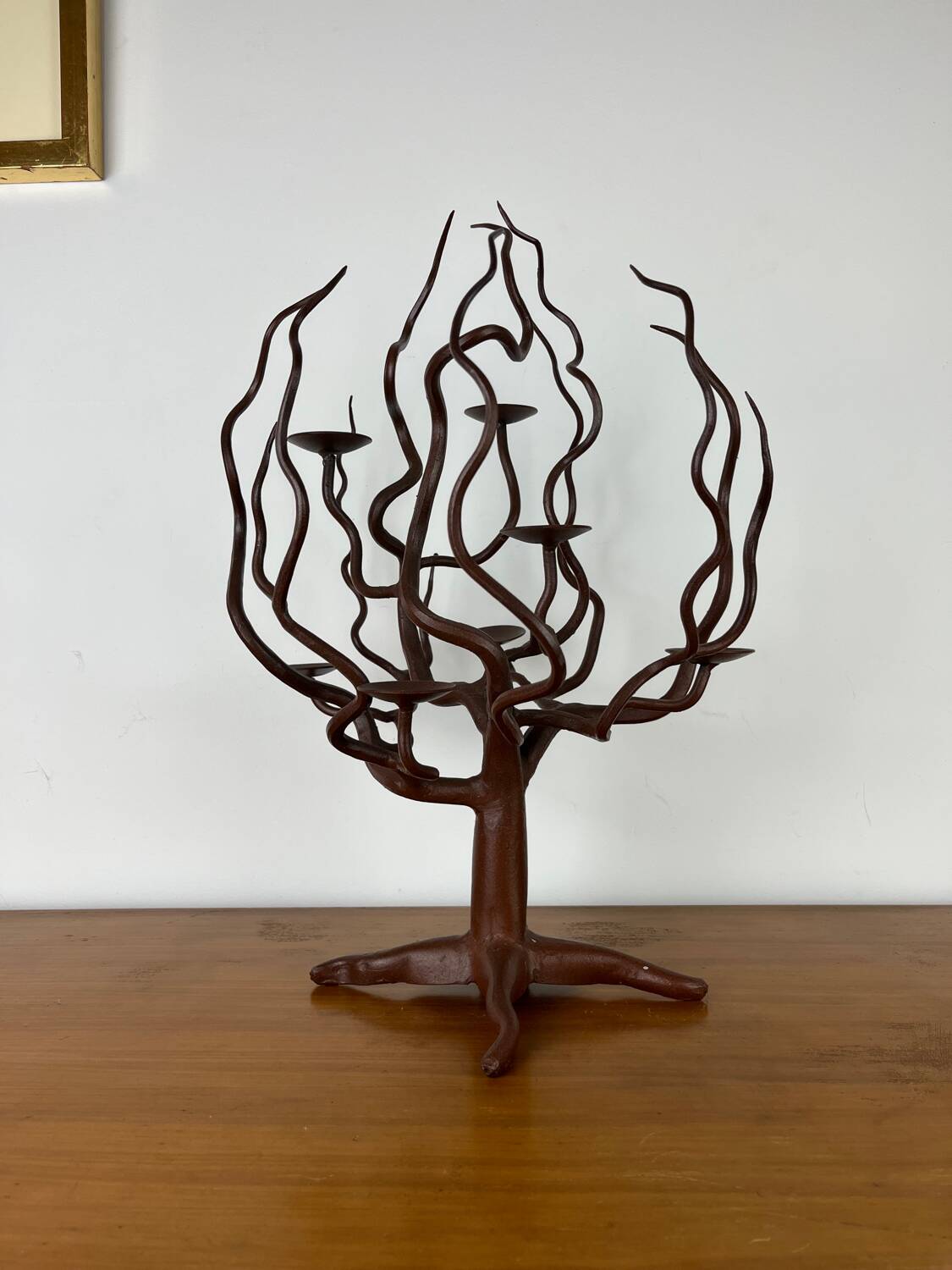 Wrought iron tree candlestick, candelabrum