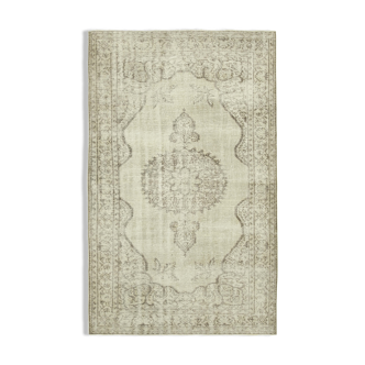 Handwoven anatolian beige carpet 171 cm x 273 cm