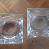 Ensemble de 2 cendriers en verre 70's