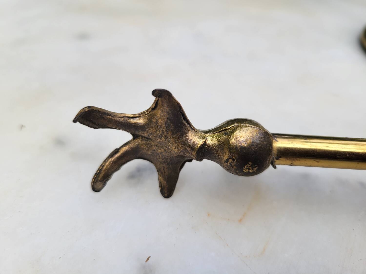 Fireplace tool set in gilded bronze