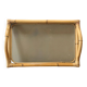 Large vintage tray in bamboo and smoked glass