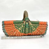 Rattan blade basket, circa 50-70