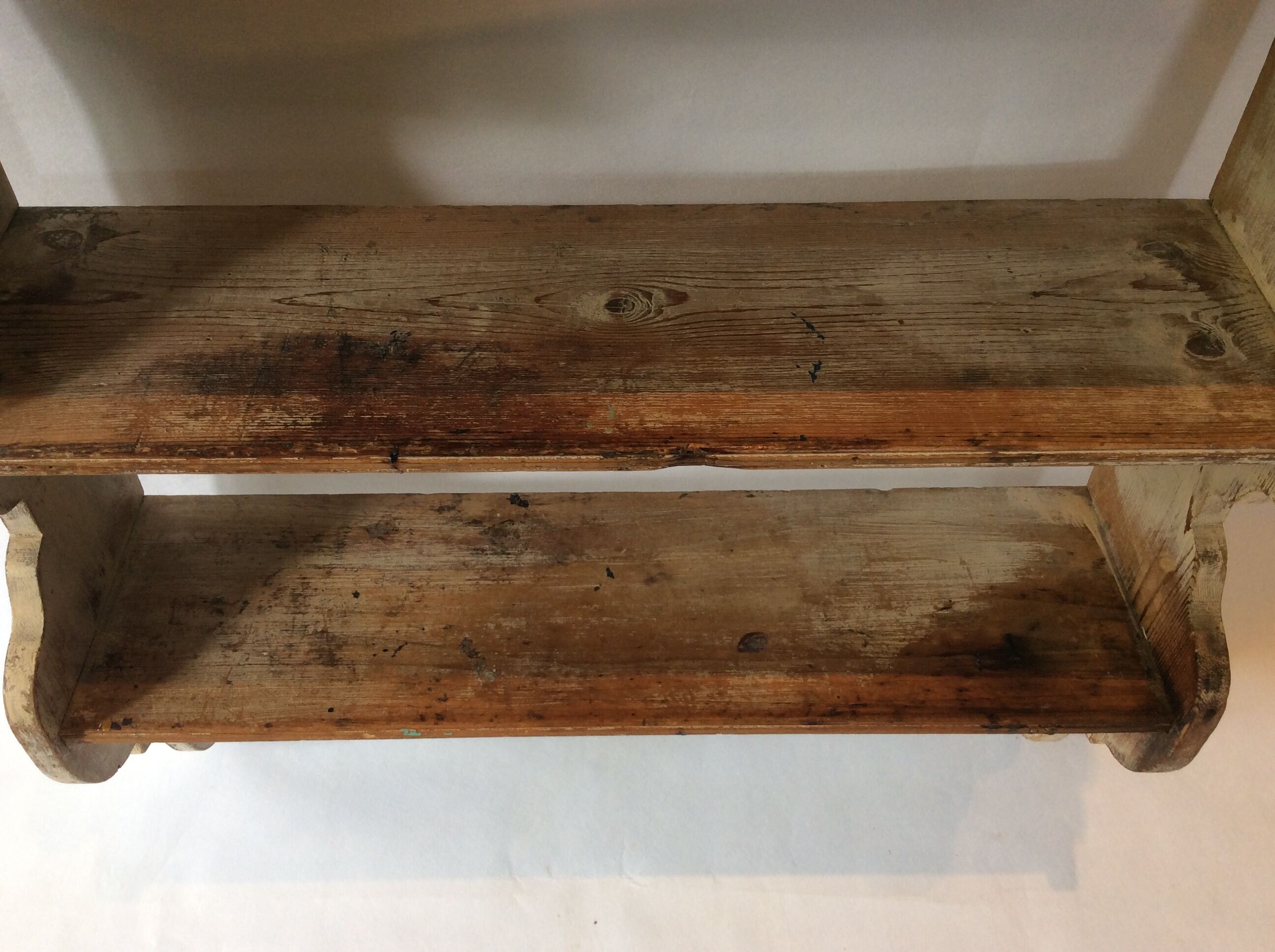 Patinated wooden shelf