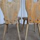 Set of 2 Rustic Primitive Wooden Chairs / Weathered Farmhouse Dining Chairs