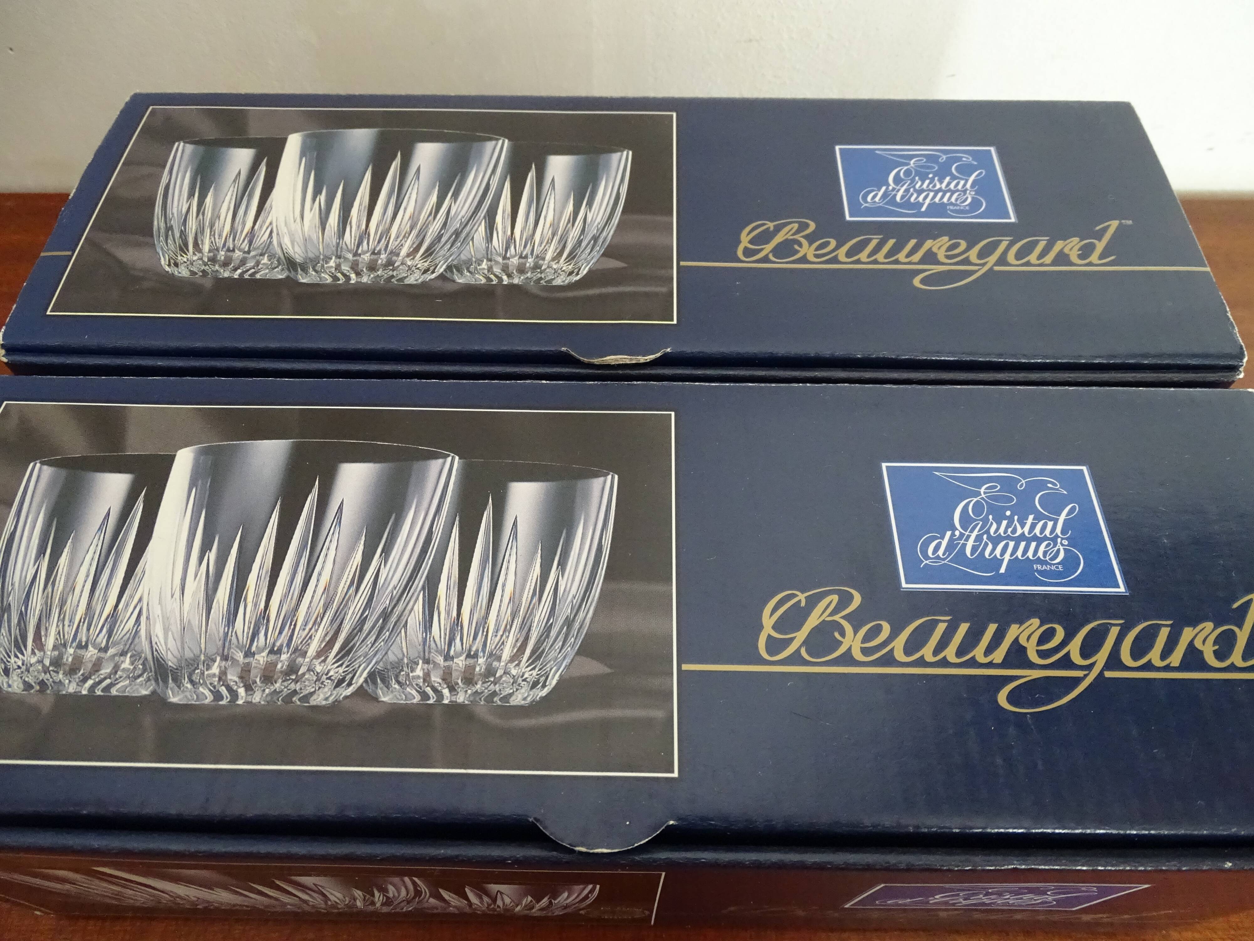 6 verres whisky cristal d'Arques Beauregard en boite