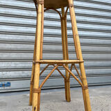 Tabouret haut en bambou osier