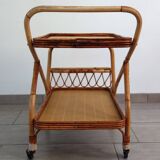 Rattan bar trolley from the 60s