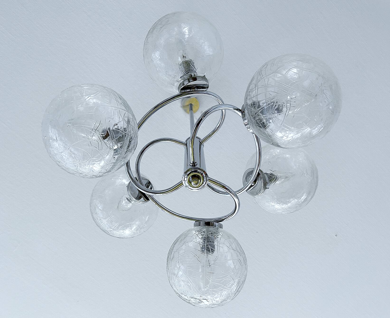 Vintage 70 Chrome Glass Suspension